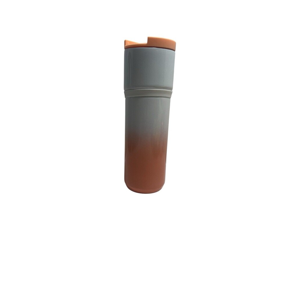 Starbucks Ombré White Peach Stainless Steel Tumbler Travel Mug Rubber Grip 16 oz - Picture 2 of 6